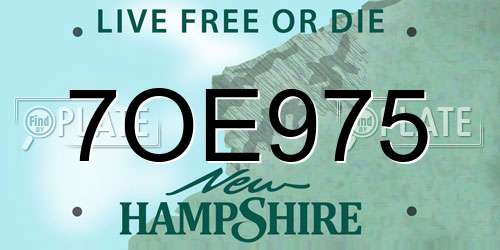 7OE975 New Hampshire License Plate