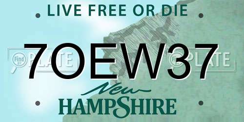 7OEW37 New Hampshire License Plate