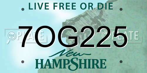 7OG225 New Hampshire License Plate