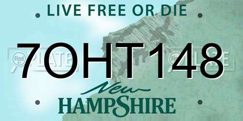 7OHT148 New Hampshire License Plate