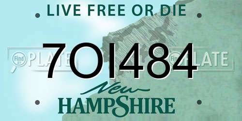 7OI484 New Hampshire License Plate