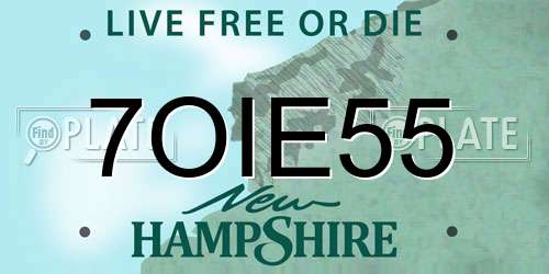 7OIE55 New Hampshire License Plate