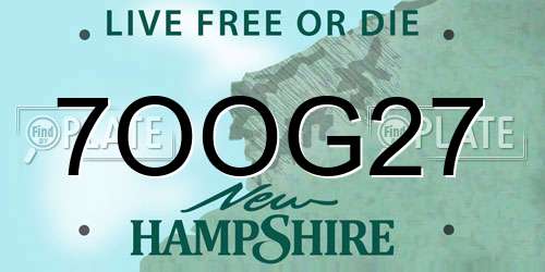 7OOG27 New Hampshire License Plate
