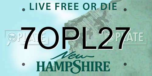 7OPL27 New Hampshire License Plate
