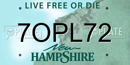 7OPL72 New Hampshire License Plate