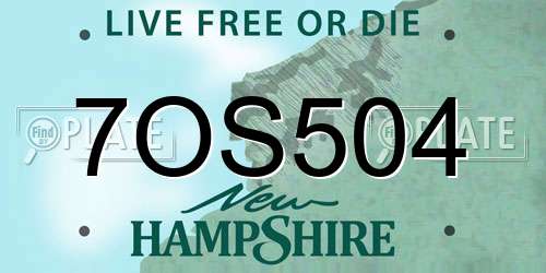 7OS504 New Hampshire License Plate