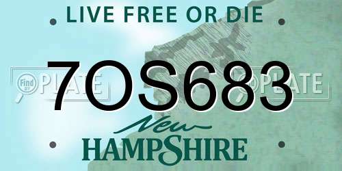 7OS683 New Hampshire License Plate