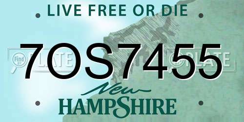 7OS7455 New Hampshire License Plate