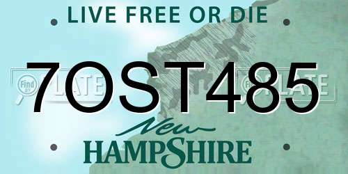 7OST485 New Hampshire License Plate