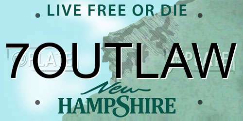 7OUTLAW New Hampshire License Plate