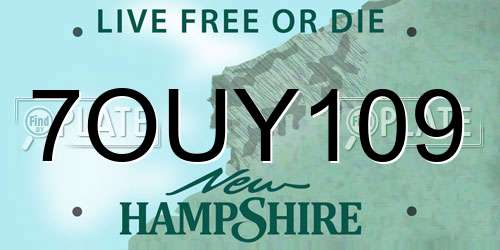 7OUY109 New Hampshire License Plate