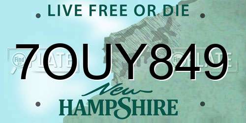 7OUY849 New Hampshire License Plate