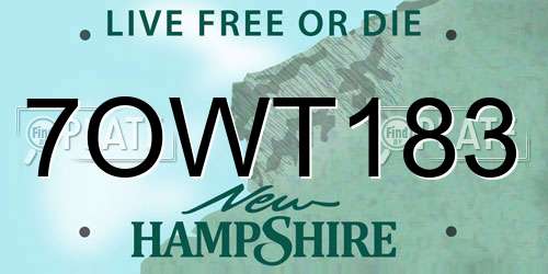 7OWT183 New Hampshire License Plate