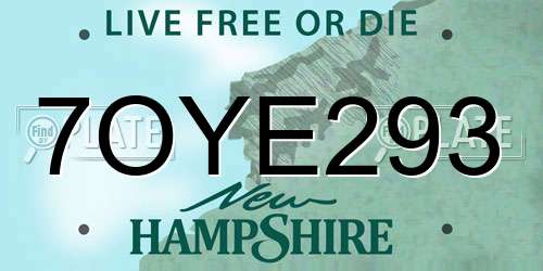 7OYE293 New Hampshire License Plate