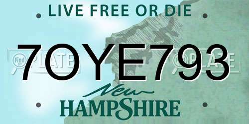 7OYE793 New Hampshire License Plate