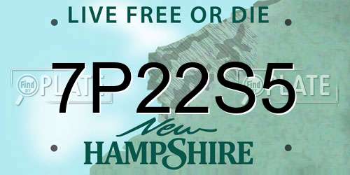 7P22S5 New Hampshire License Plate