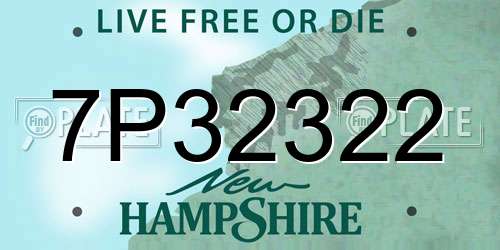 7P32322 New Hampshire License Plate