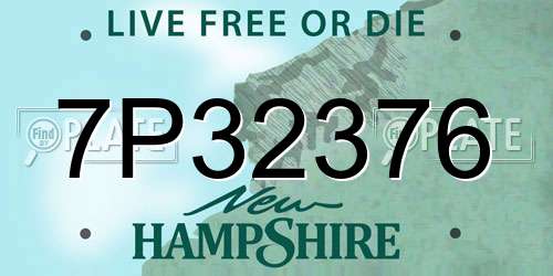 7P32376 New Hampshire License Plate