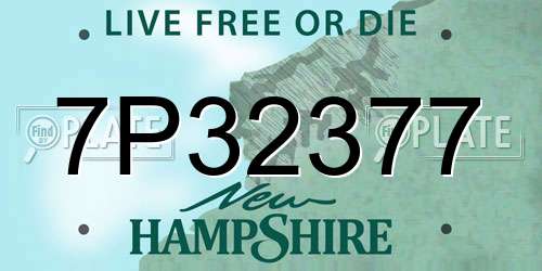 7P32377 New Hampshire License Plate