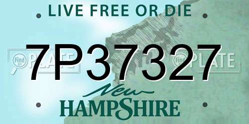 7P37327 New Hampshire License Plate