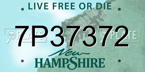 7P37372 New Hampshire License Plate