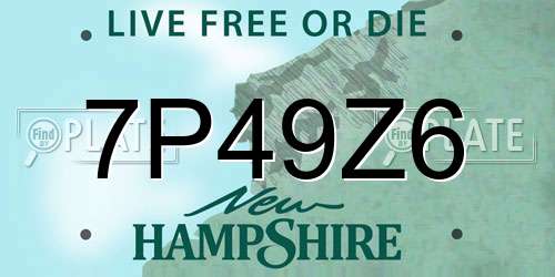 7P49Z6 New Hampshire License Plate