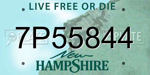 7P55844 New Hampshire License Plate