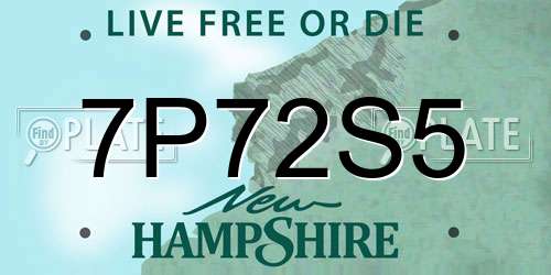 7P72S5 New Hampshire License Plate