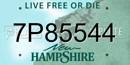 7P85544 New Hampshire License Plate