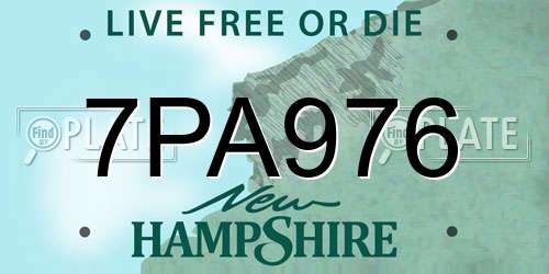 7PA976 New Hampshire License Plate