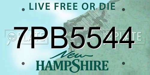 7PB5544 New Hampshire License Plate