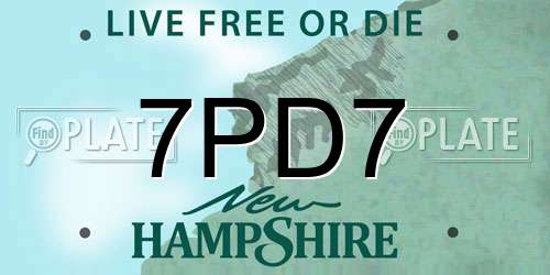 7PD7 New Hampshire License Plate