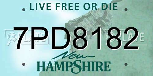 7PD8182 New Hampshire License Plate