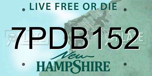 7PDB152 New Hampshire License Plate
