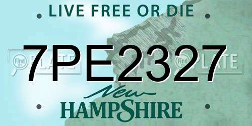 7PE2327 New Hampshire License Plate