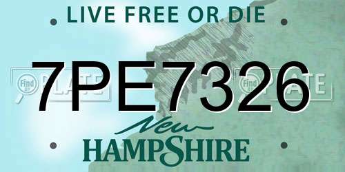 7PE7326 New Hampshire License Plate
