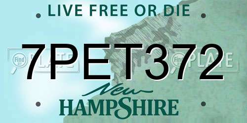 7PET372 New Hampshire License Plate