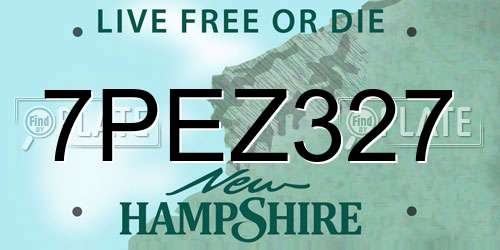 7PEZ327 New Hampshire License Plate