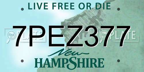7PEZ377 New Hampshire License Plate