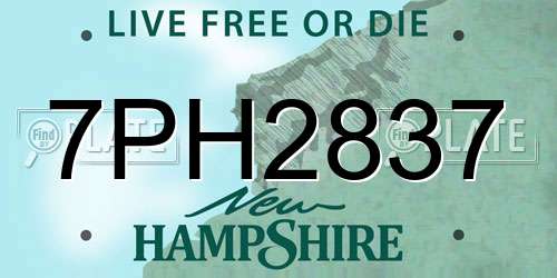 7PH2837 New Hampshire License Plate