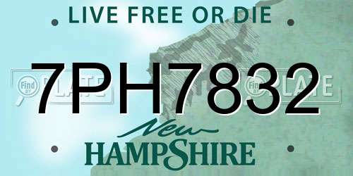 7PH7832 New Hampshire License Plate