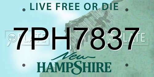 7PH7837 New Hampshire License Plate