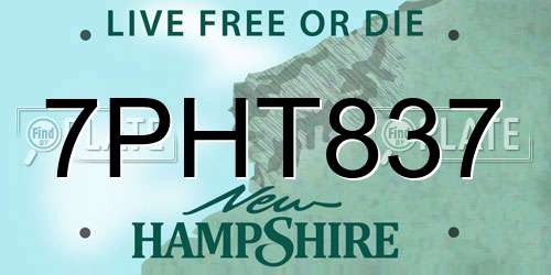 7PHT837 New Hampshire License Plate