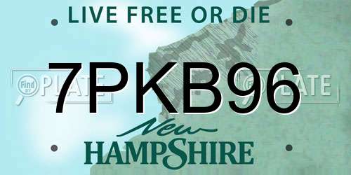 7PKB96 New Hampshire License Plate
