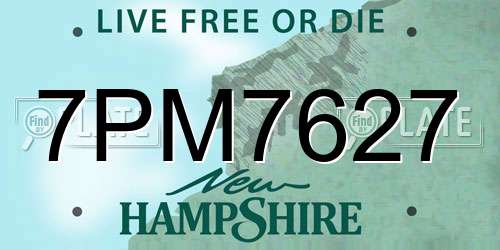7PM7627 New Hampshire License Plate