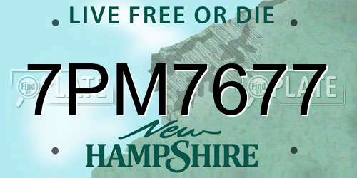 7PM7677 New Hampshire License Plate