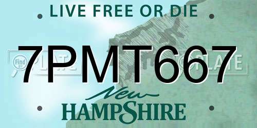 7PMT667 New Hampshire License Plate