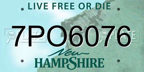 7PO6076 New Hampshire License Plate