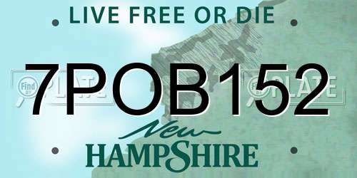 7POB152 New Hampshire License Plate