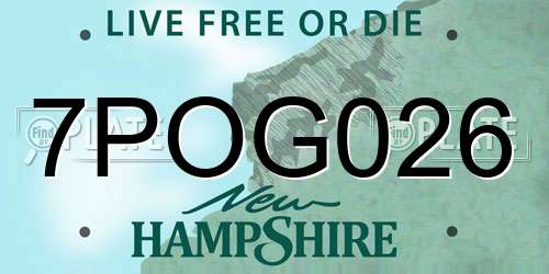 7POG026 New Hampshire License Plate